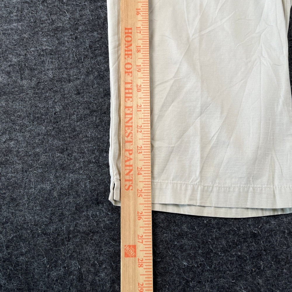 Jordache Capri Pants Womens 11/12 Tan Cotton Slash Pockets Drawstring Slit Hem - Picture 2 of 6